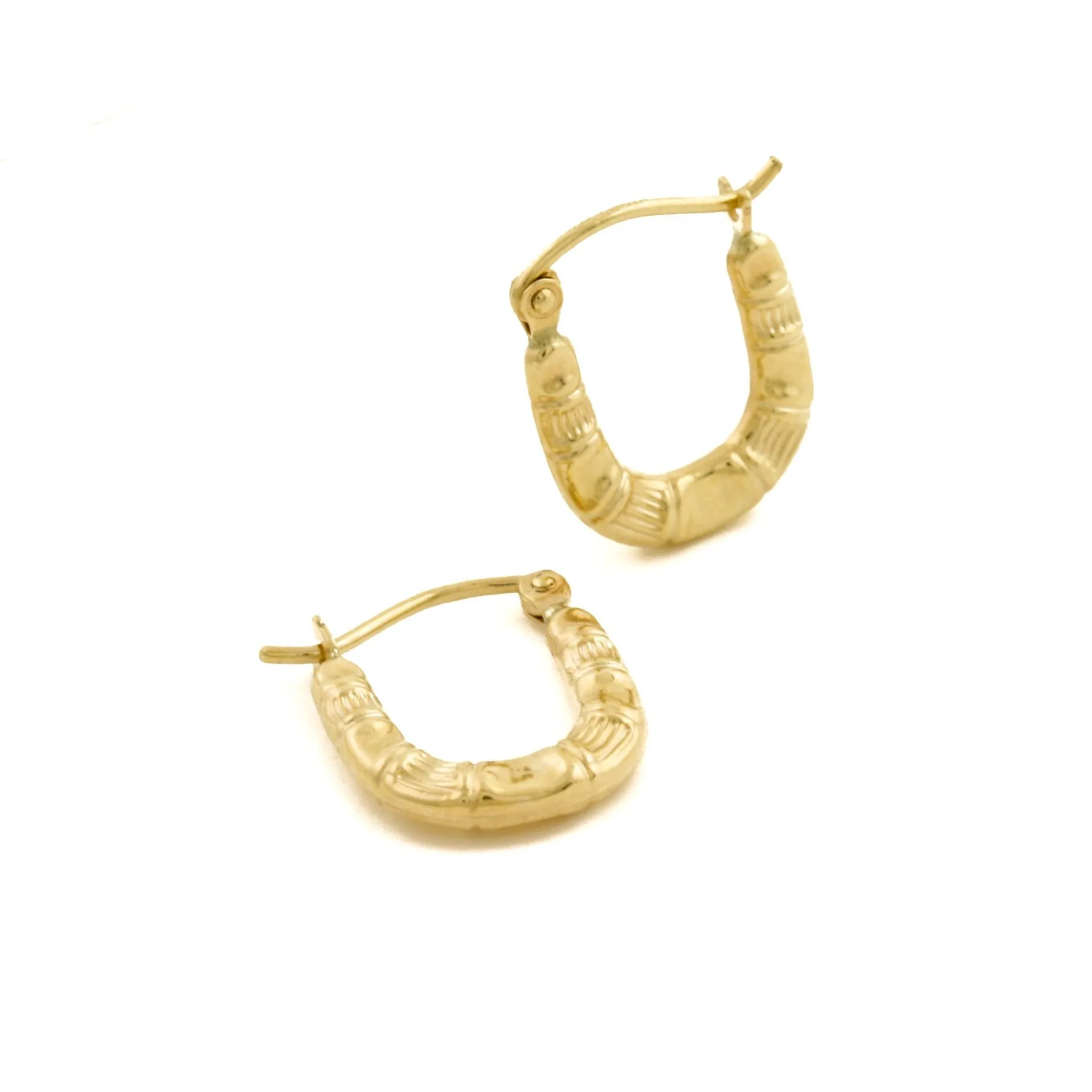 10K Gold x Bamboo Motif Creole Hoops