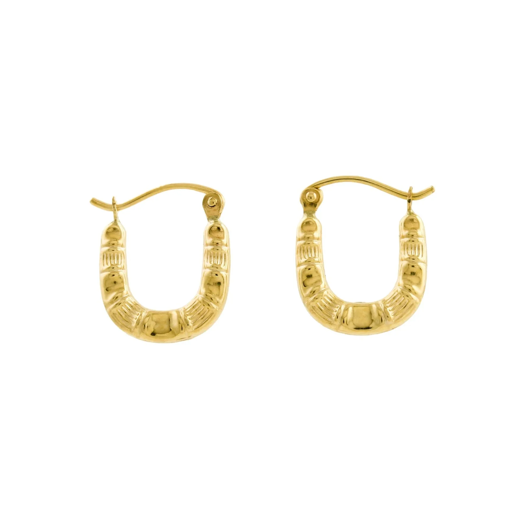 10K Gold x Bamboo Motif Creole Hoops