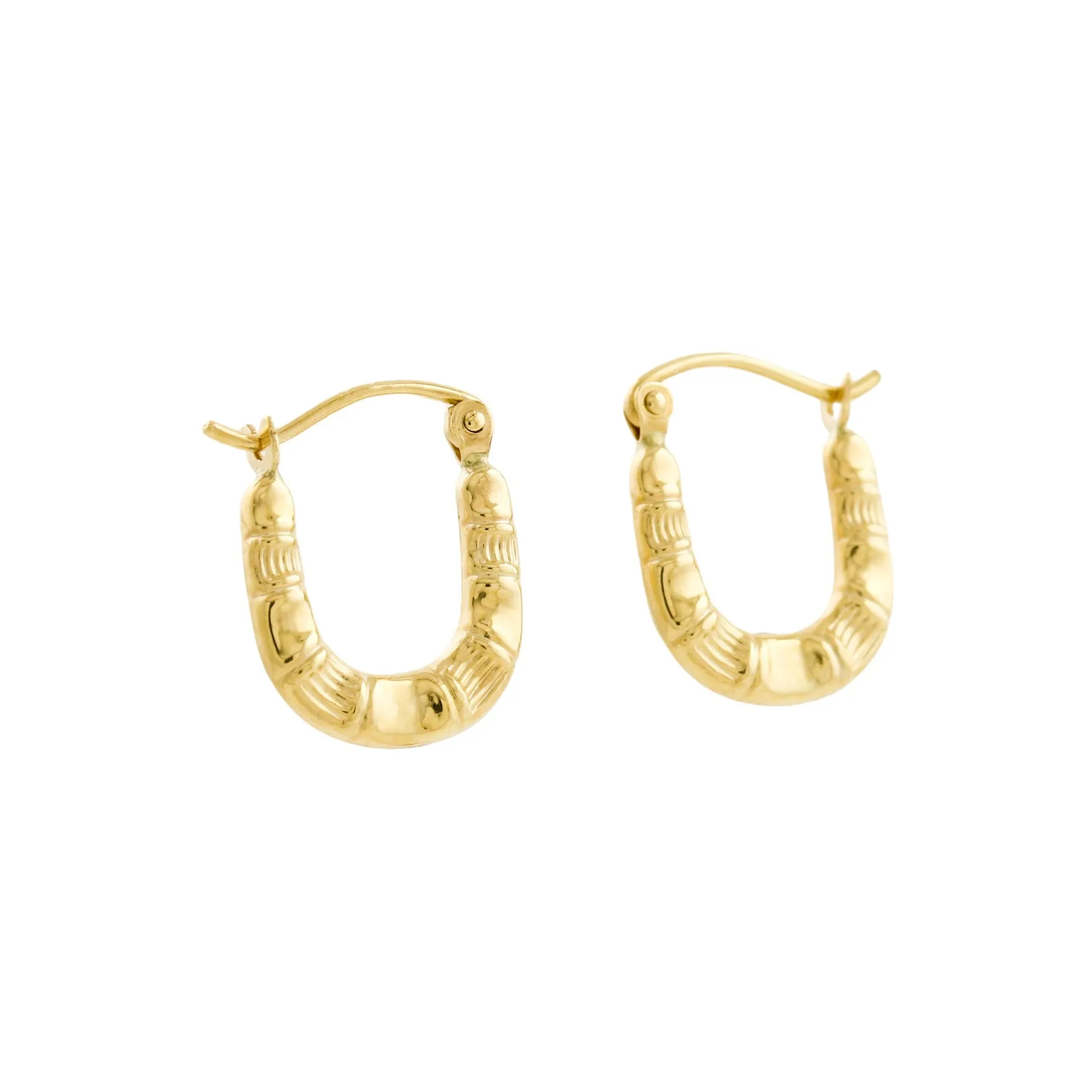 10K Gold x Bamboo Motif Creole Hoops