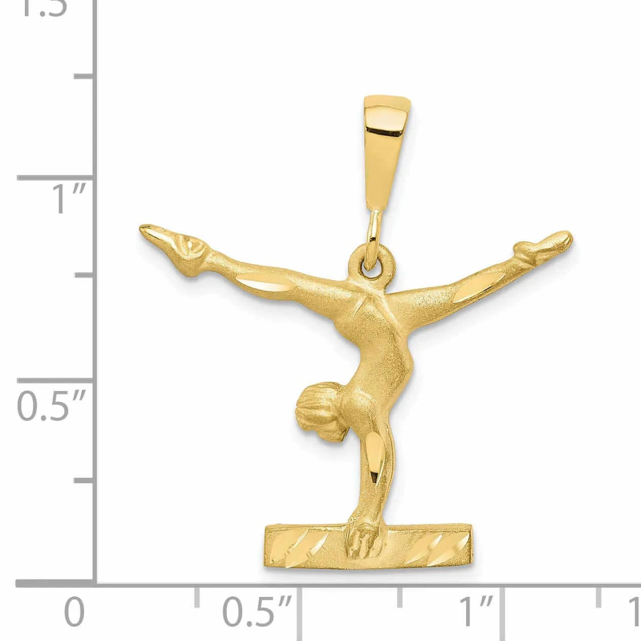 10k Yellow Gold Satin Finish Gymnast Pendant