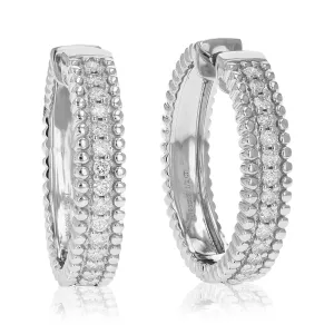 1/2 cttw Lab Grown Diamond Fashion Hoop Earrings Sterling Silver