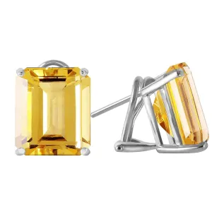 13 Carat 14K Solid White Gold Walk The Runway Citrine Earrings