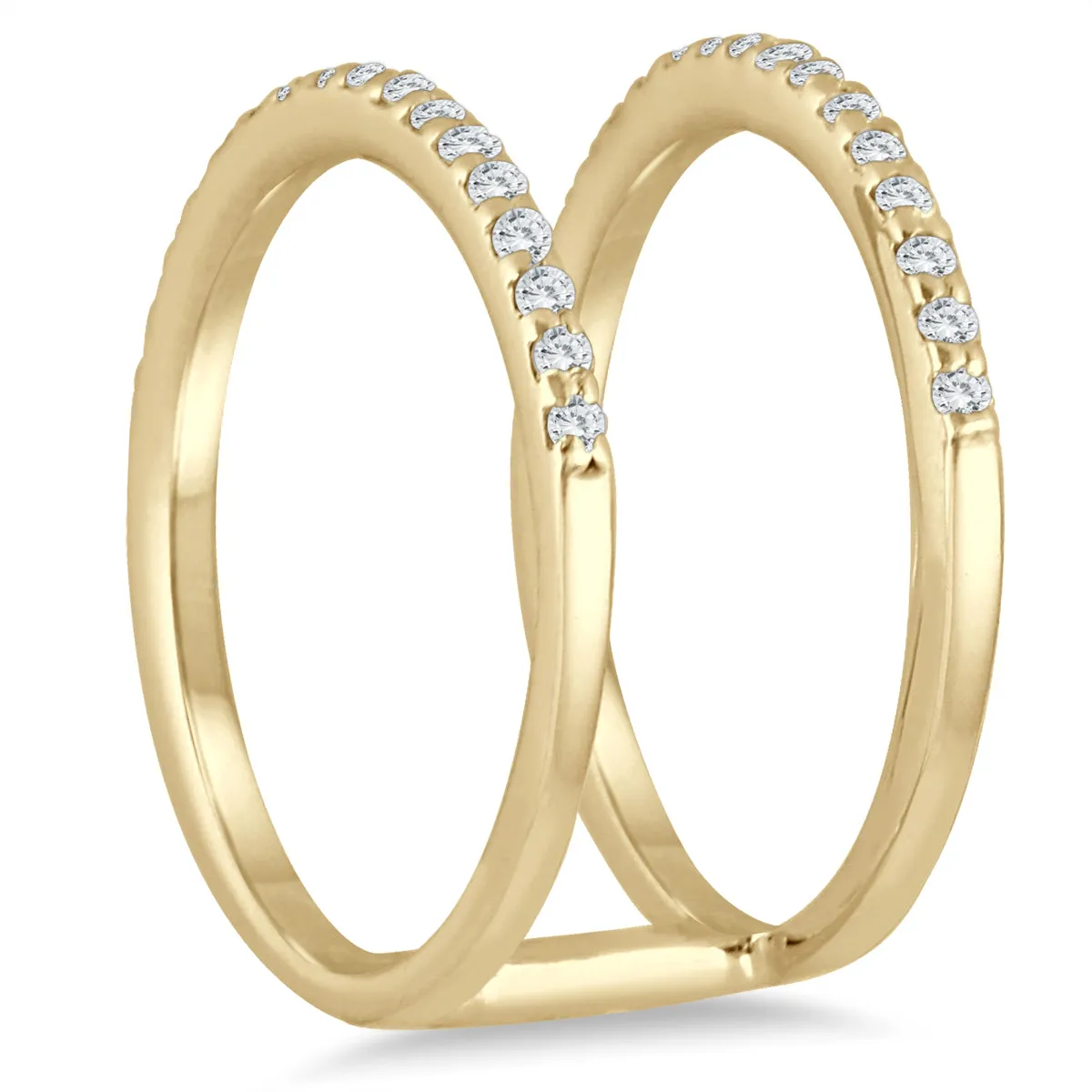 1/3 Carat Tw Diamond Double Row Ring In 10K Yellow Gold