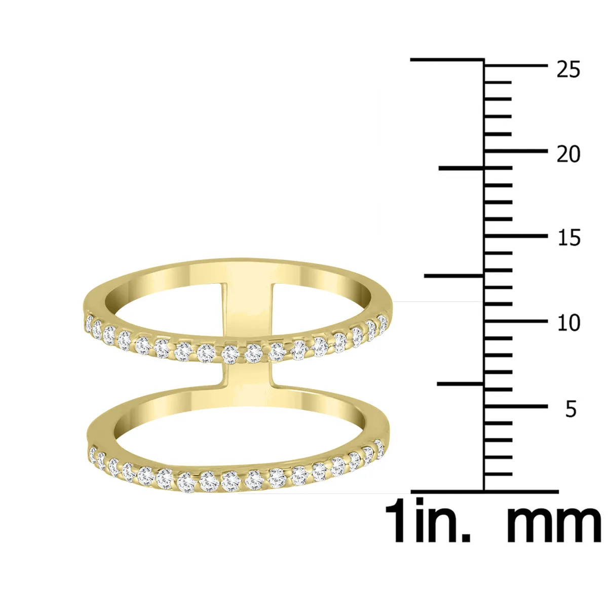 1/3 Carat Tw Diamond Double Row Ring In 10K Yellow Gold