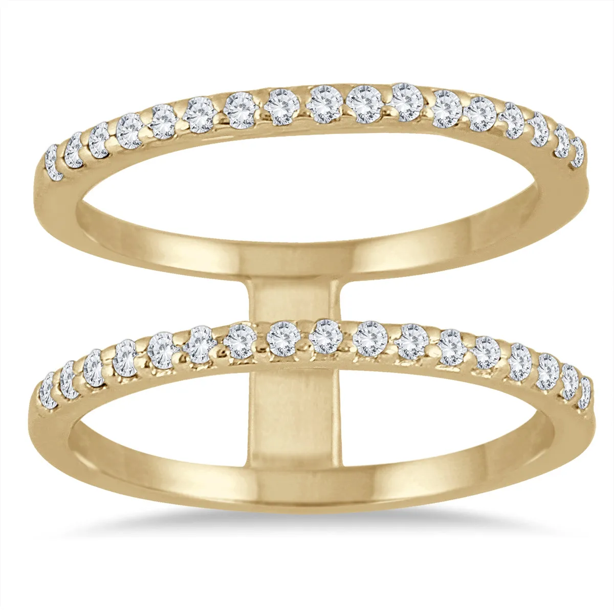 1/3 Carat Tw Diamond Double Row Ring In 10K Yellow Gold