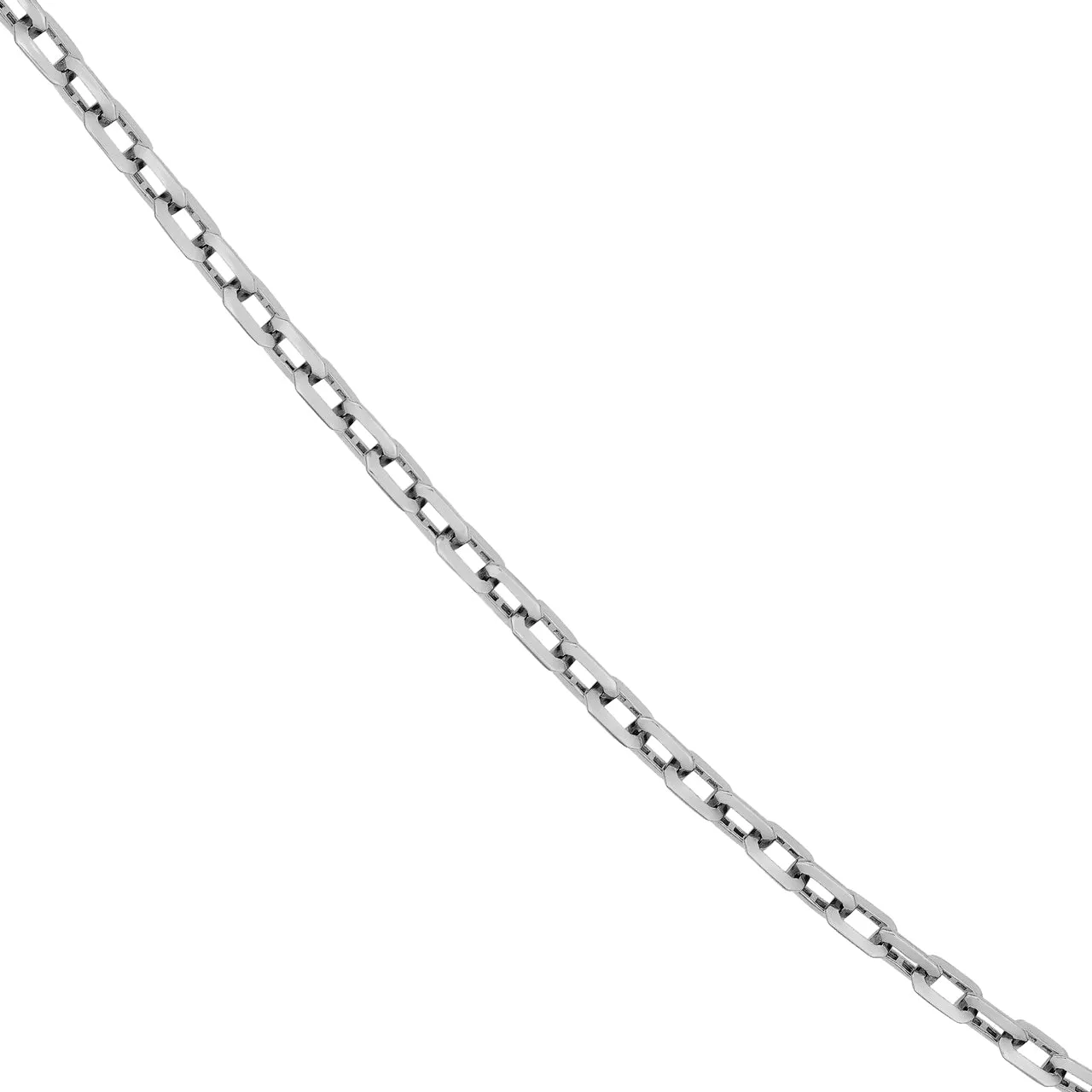 14K Gold 5mm Octagon Shaped Long Link Chain Rolo Cable Necklace with Lobster Lock - Yellow Gold or White Gold