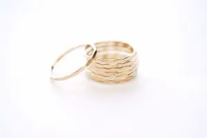 14k Gold Filled Hammered Stacking Ring - Gold Fill Hammered Ring, Dainty Ring, Simple Gold Ring, Midi Knuckle Ring, Gold Ring Band [21]