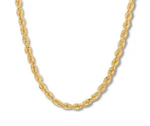 14K Gold Large Rope Chain Necklace 3mm