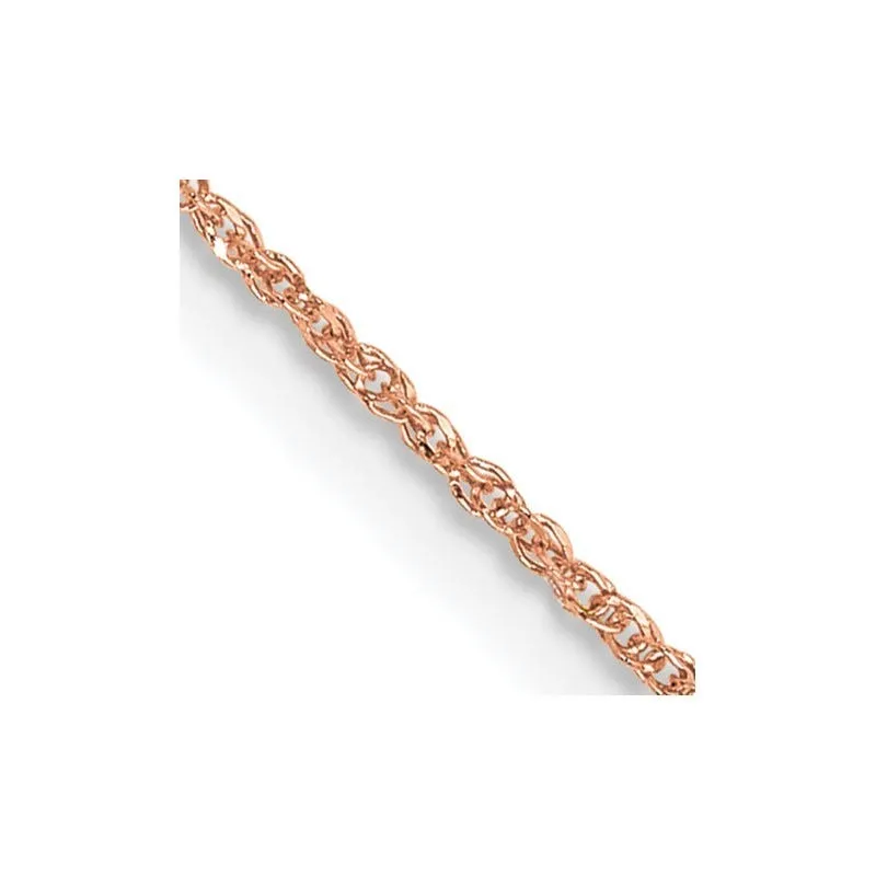 14K Rose Gold .7mm Ropa with Spring Ring Clasp Chain Necklace