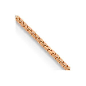 14K Rose Gold .9mm Box Link with Lobster Clasp Chain Necklace