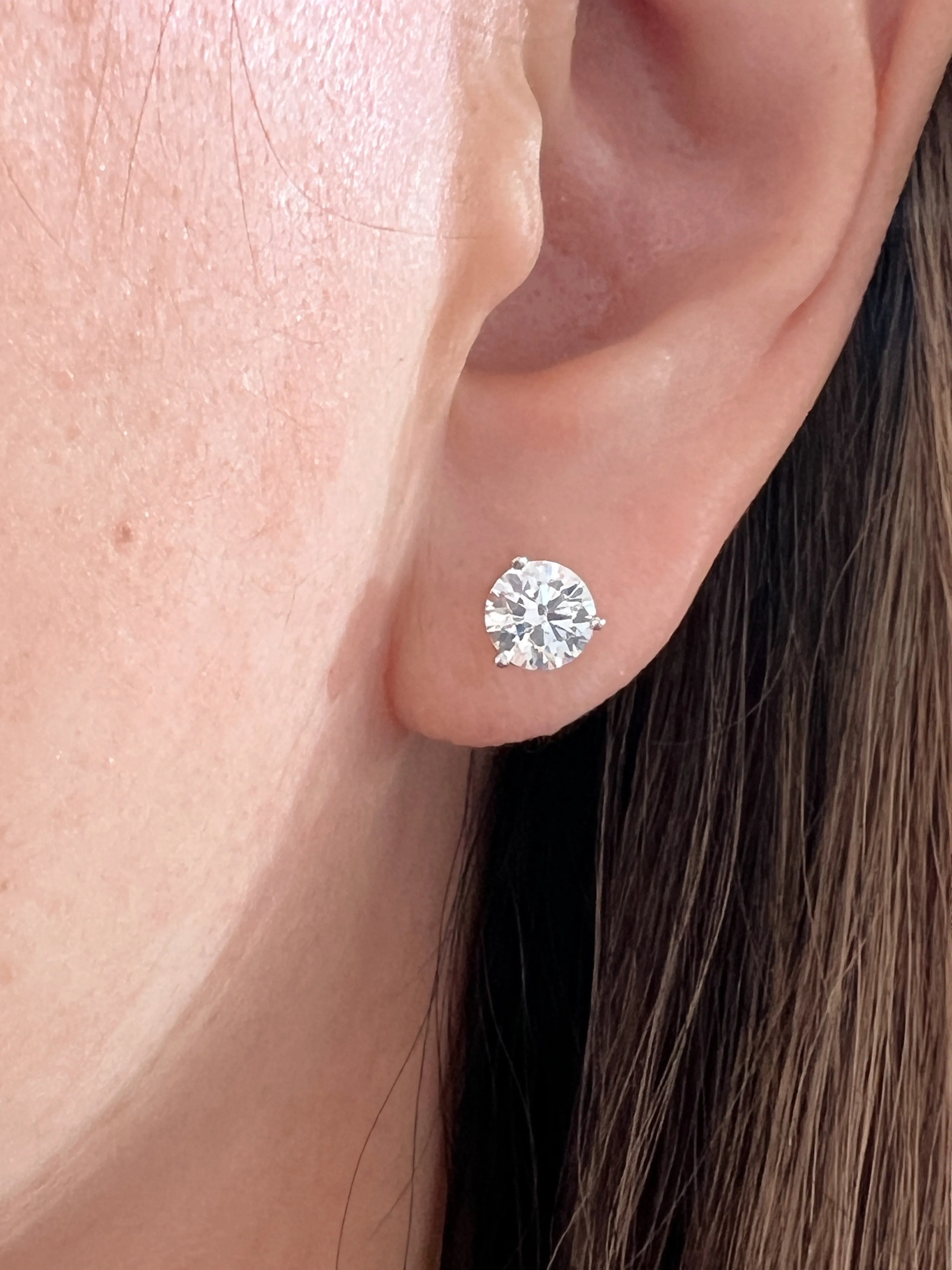 2.02cts FSI1 Lab Diamond Stud Earrings