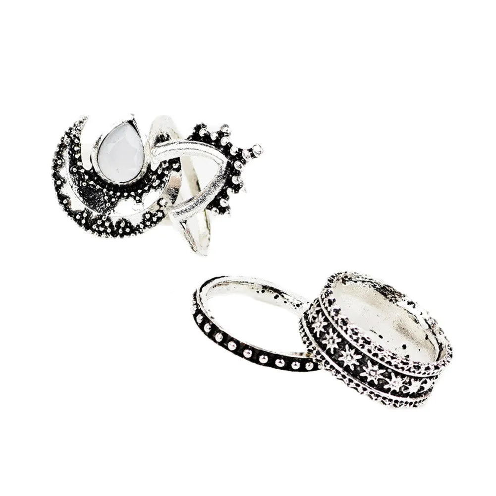 4 Pcs/Set Punk Style Midi Knuckle Ring for Women