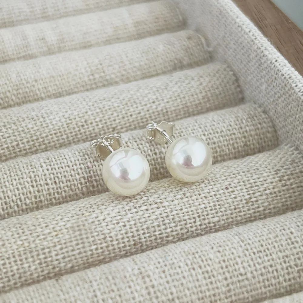 8mm/10mm/12mm Classic Pearl Studs Earrings