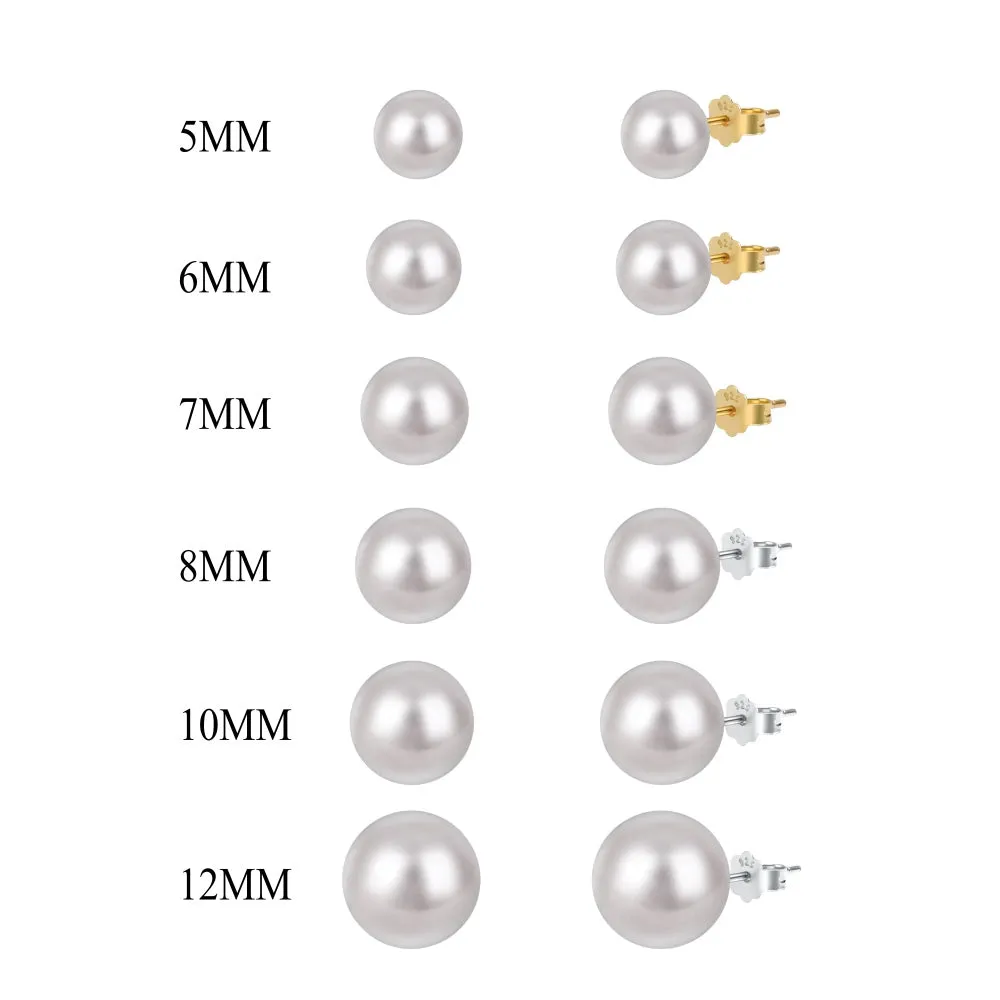 8mm/10mm/12mm Classic Pearl Studs Earrings