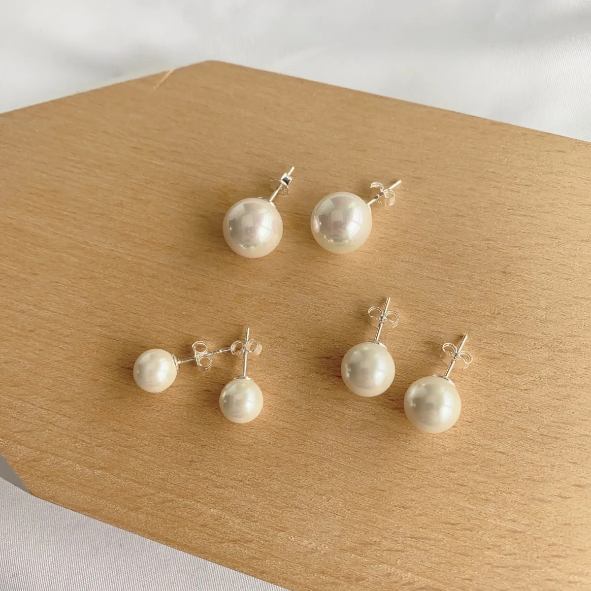 8mm/10mm/12mm Classic Pearl Studs Earrings