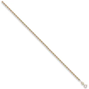 9ct Yellow Gold Hollow 2.7mm 16 Inch Rope Necklace 3.0g