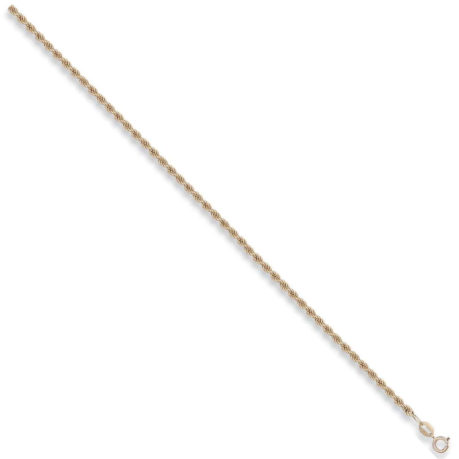 9ct Yellow Gold Hollow 2.7mm 16 Inch Rope Necklace 3.0g