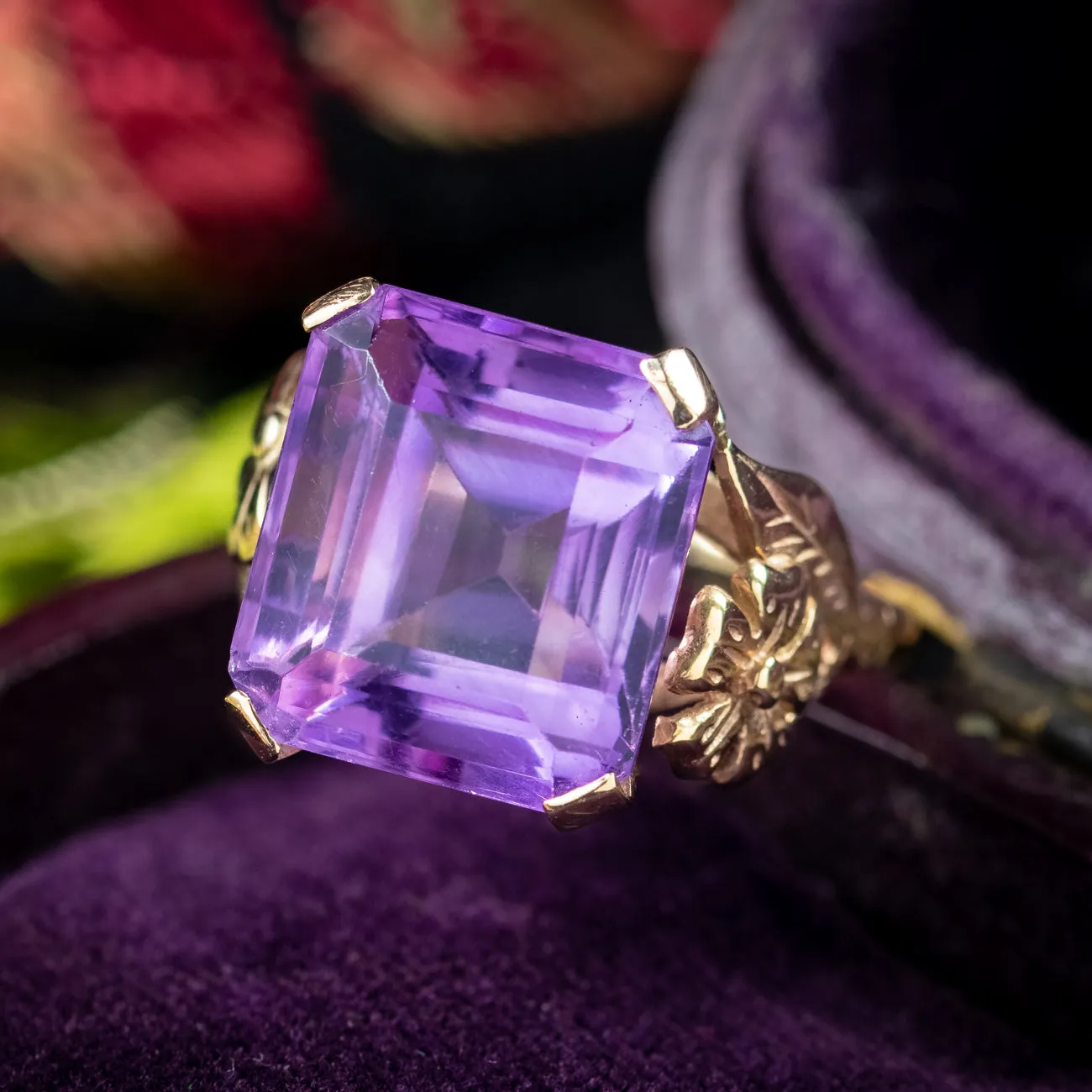 Antique Art Deco Amethyst Ring 9.8ct Amethyst