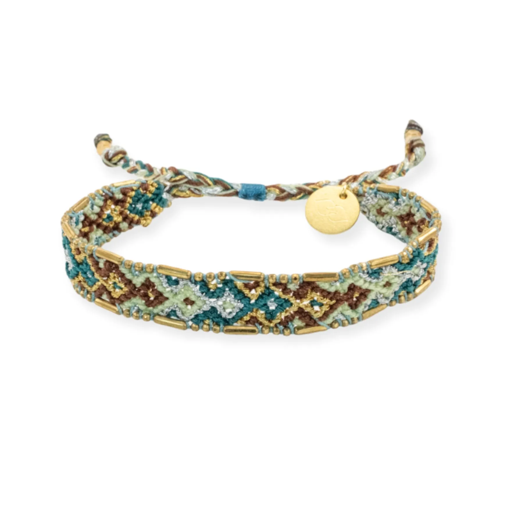 Bali Metallic Friendship Bracelet - Aqua Mist