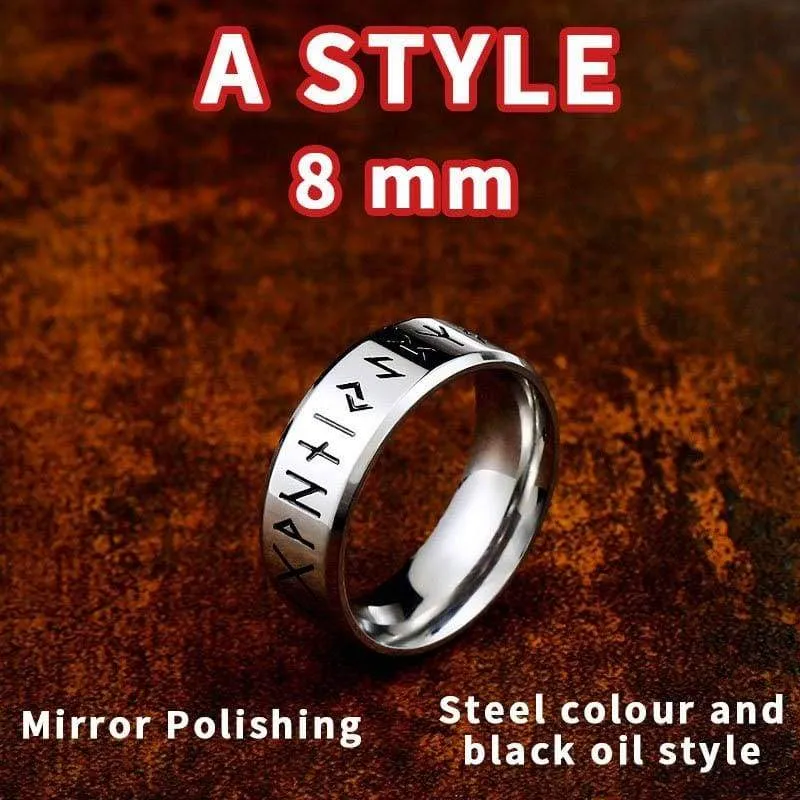 BEIER Width 8mm Fashion Viking Rune Ring Simple Wedding Jewelry for man women Lover gift Retro Style Dropshipping BR-R105