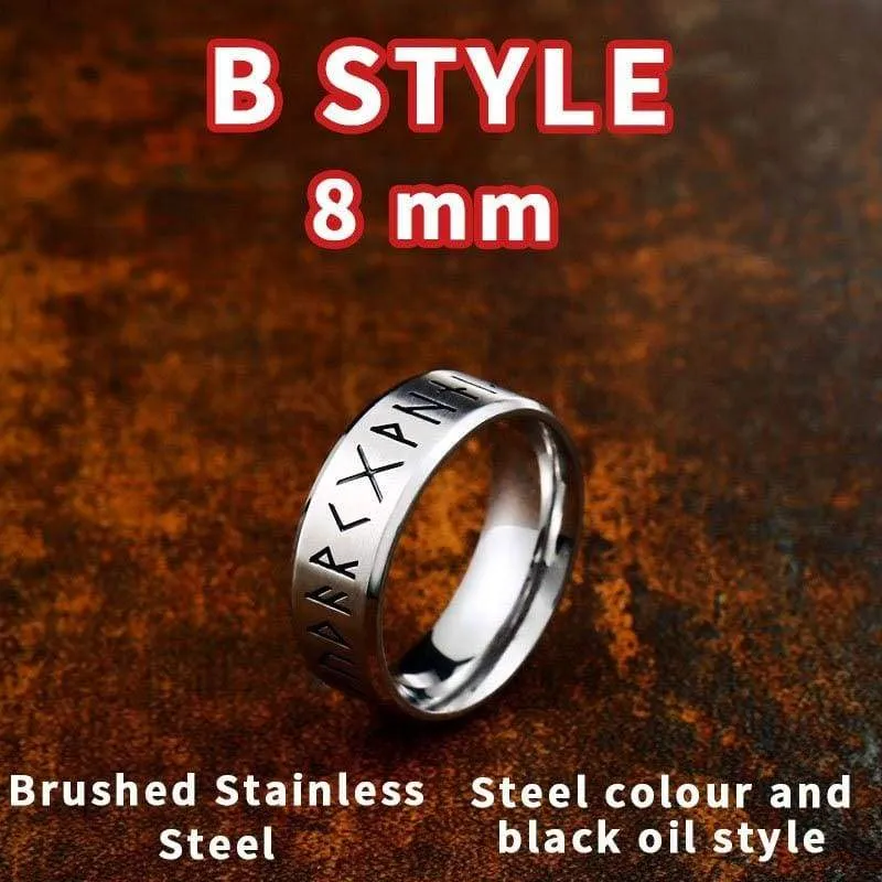 BEIER Width 8mm Fashion Viking Rune Ring Simple Wedding Jewelry for man women Lover gift Retro Style Dropshipping BR-R105