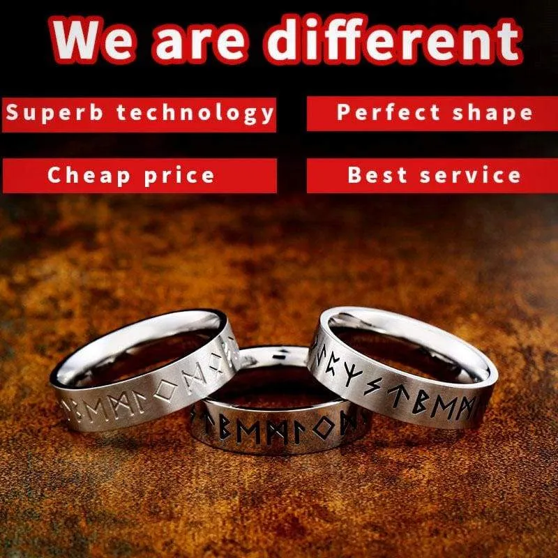 BEIER Width 8mm Fashion Viking Rune Ring Simple Wedding Jewelry for man women Lover gift Retro Style Dropshipping BR-R105