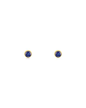 Bezel Blue Topaz Studs | 5mm