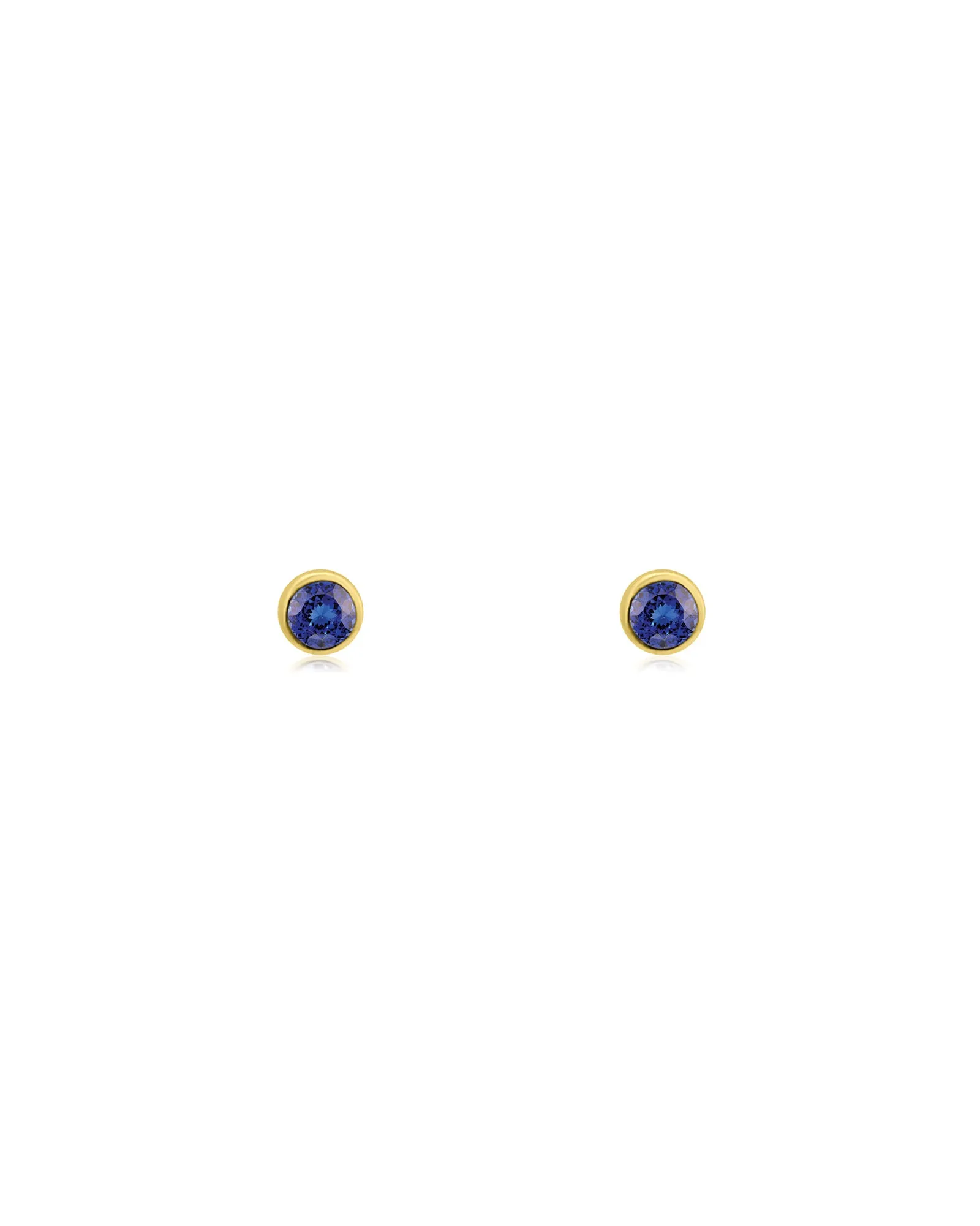 Bezel Blue Topaz Studs | 5mm