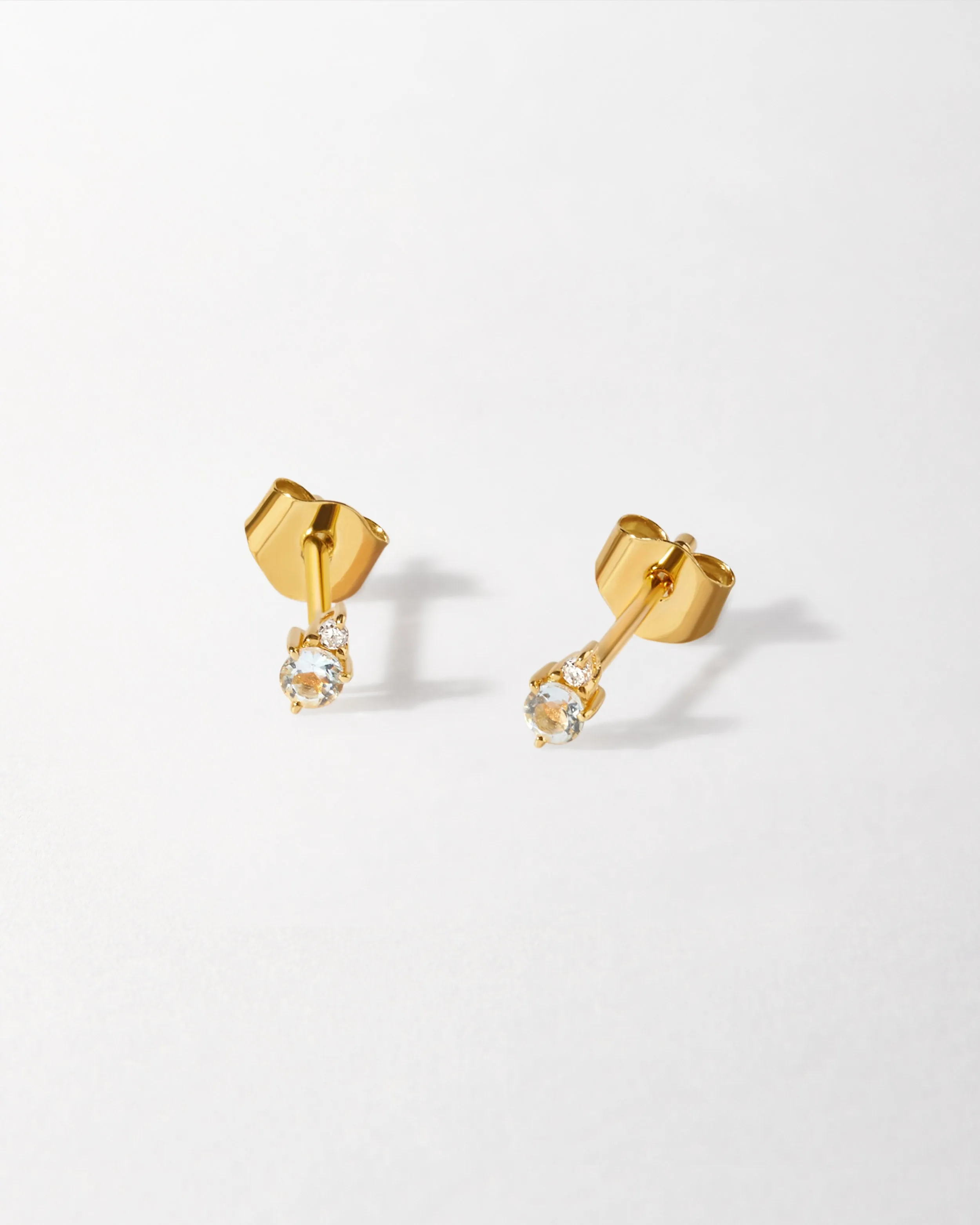 Birthstone Diamond Stud Earrings