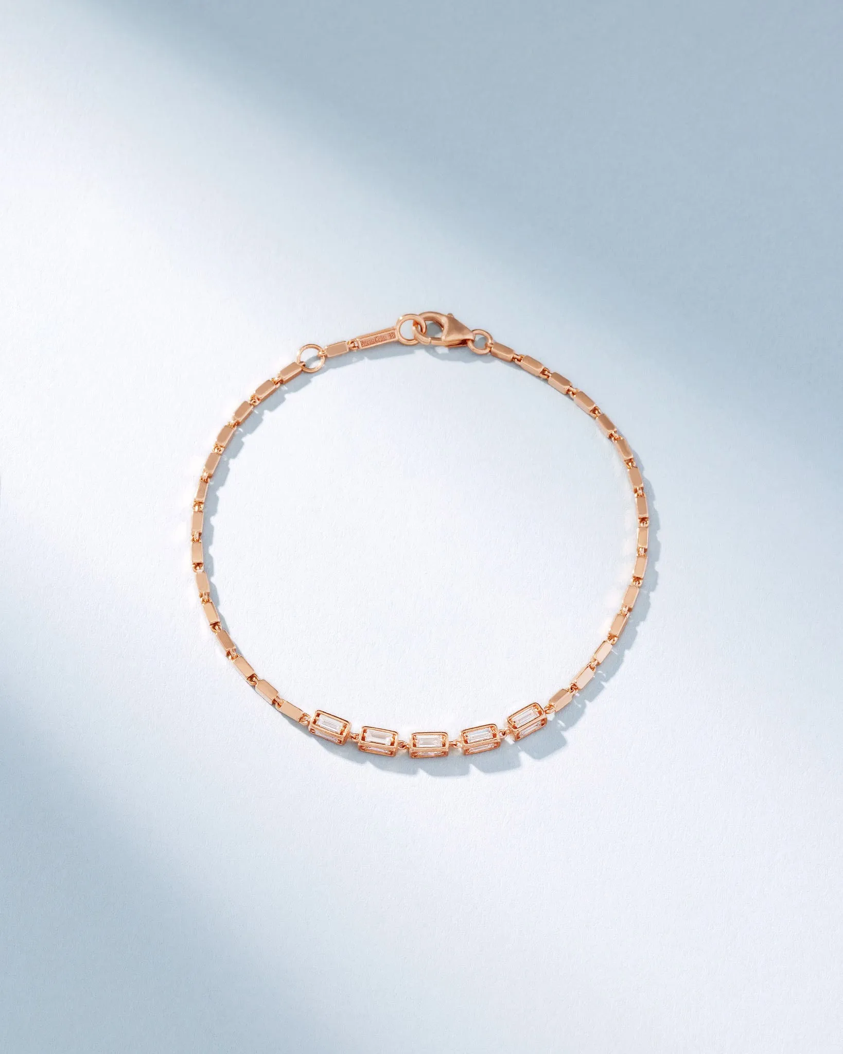 Block-Chain Multi-Diamond Thin Bracelet