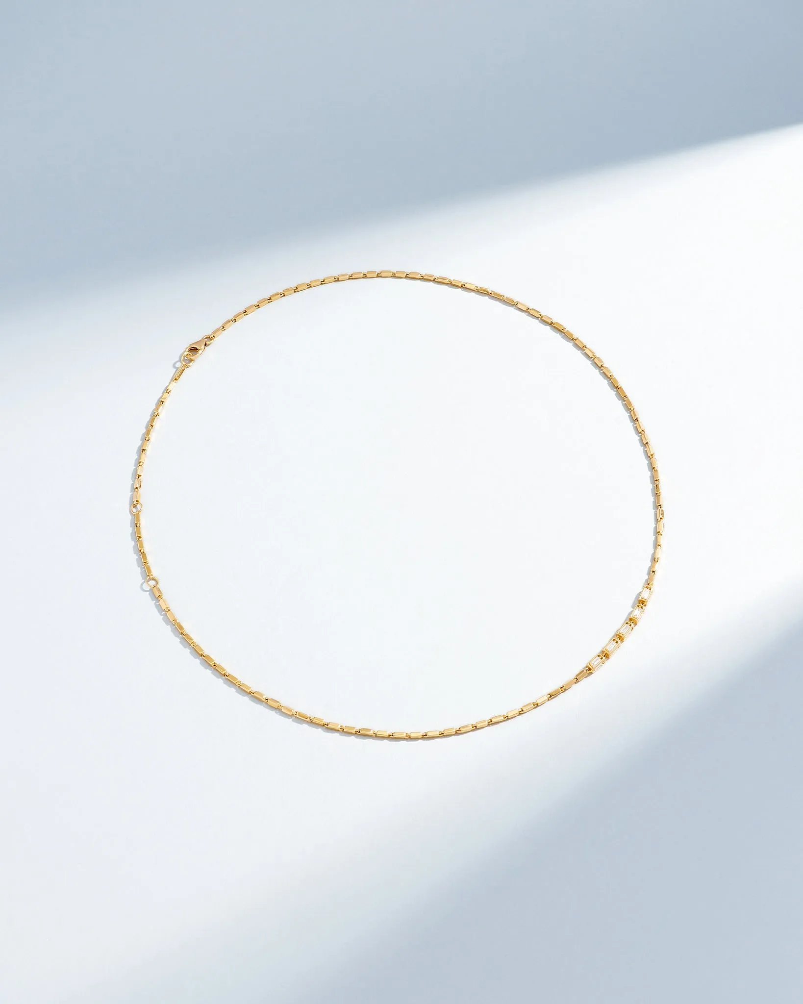 Block-Chain Multi-Diamond Thin Necklace