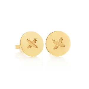 Boh Runga Discologo Studs 9ct Yellow Gold