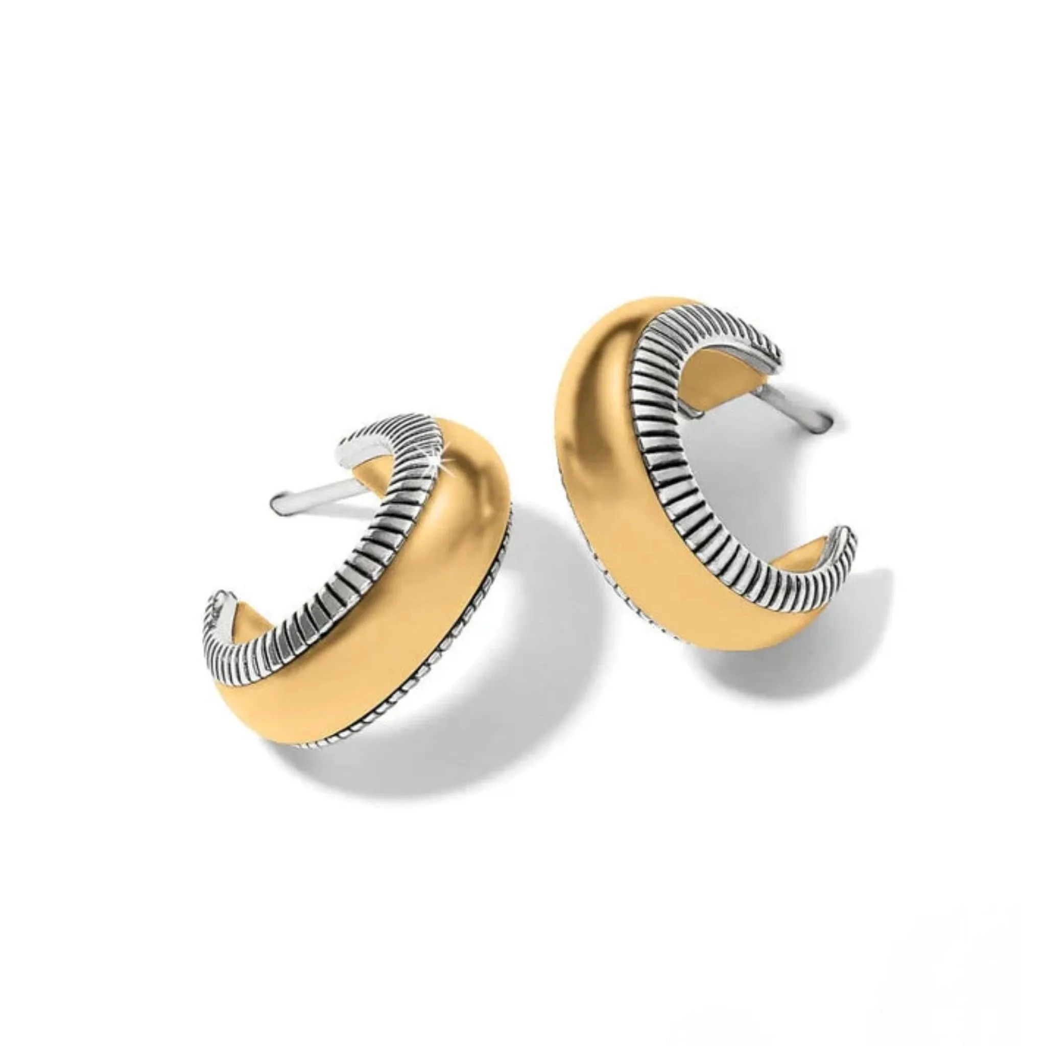 Brighton Interlok Noir Golden Hoop Earrings