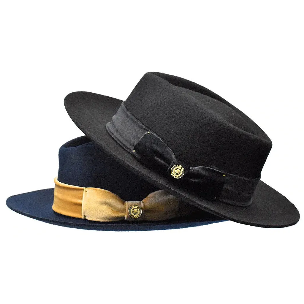 Bruno Capelo Ricardo Wide Brim Wool Diamond Crown Fedora