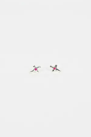 C18 Cross Earrings Ruby