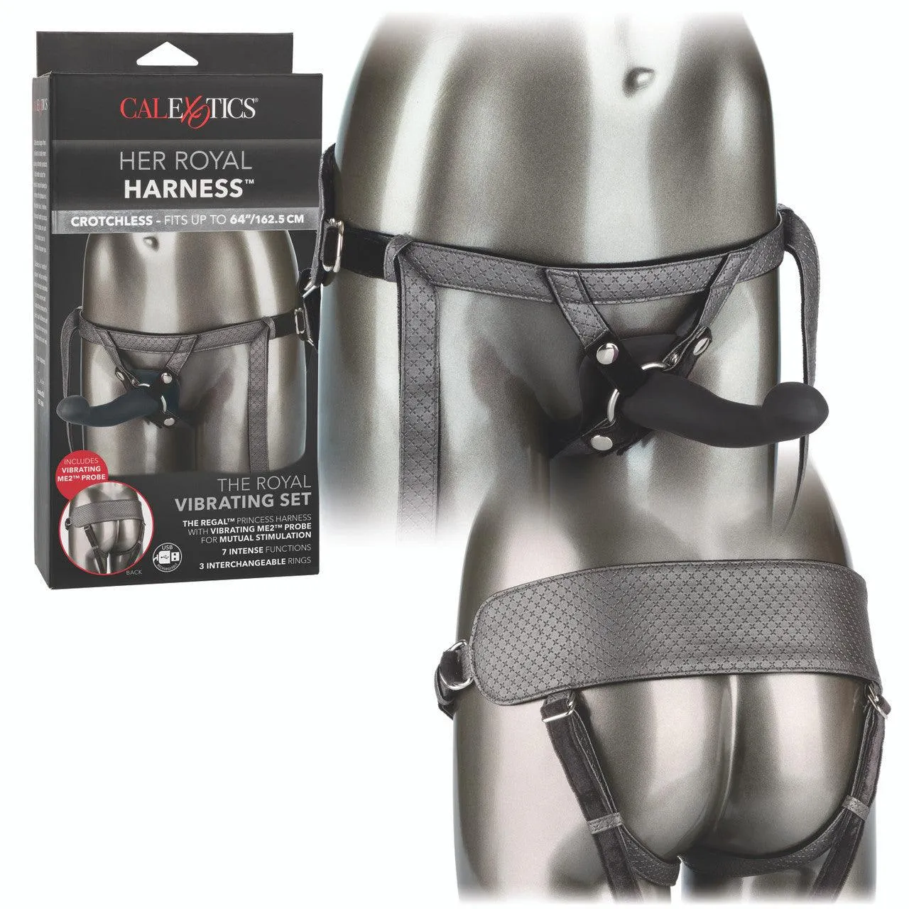 Calexotics Her Royal Harness™ The Royal Vibrating Set