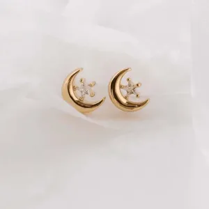 Celestial Studs - Crescent Moon Earrings