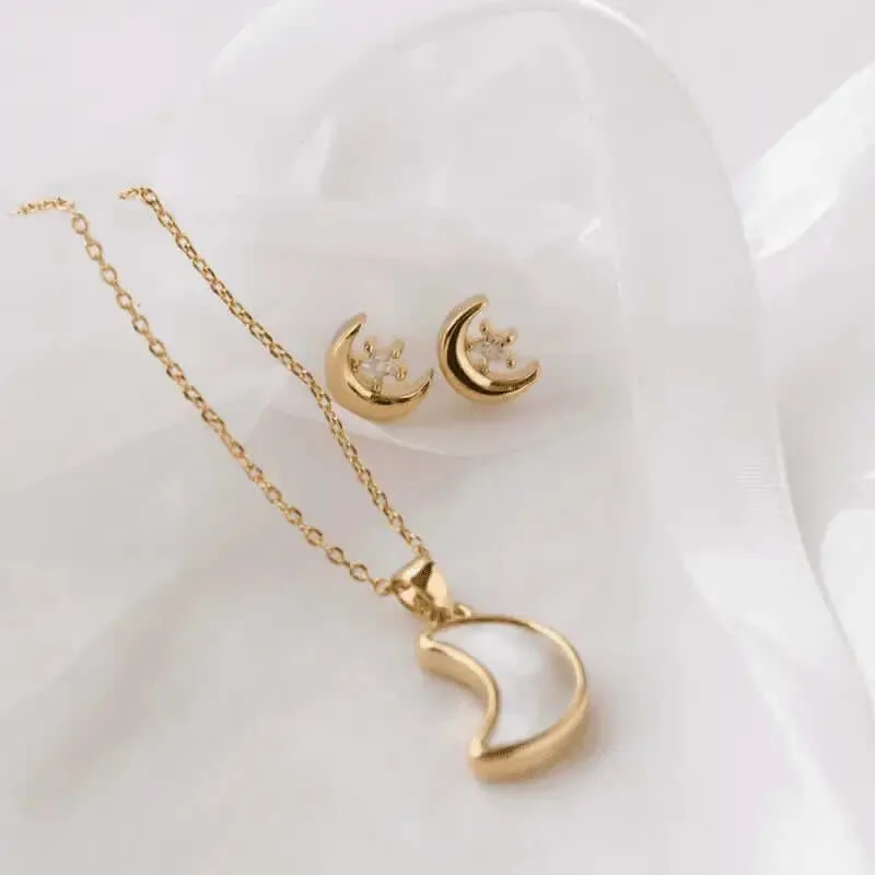 Celestial Studs - Crescent Moon Earrings