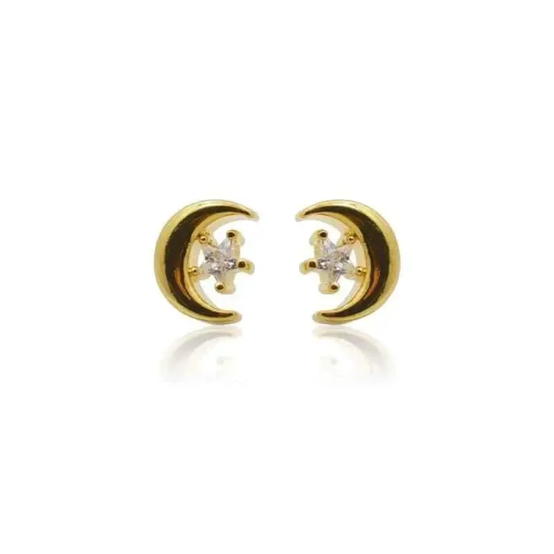 Celestial Studs - Crescent Moon Earrings