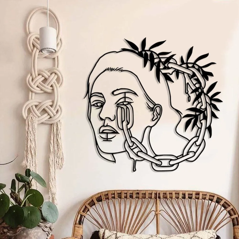 Chain Head Lady Metal Wall Art