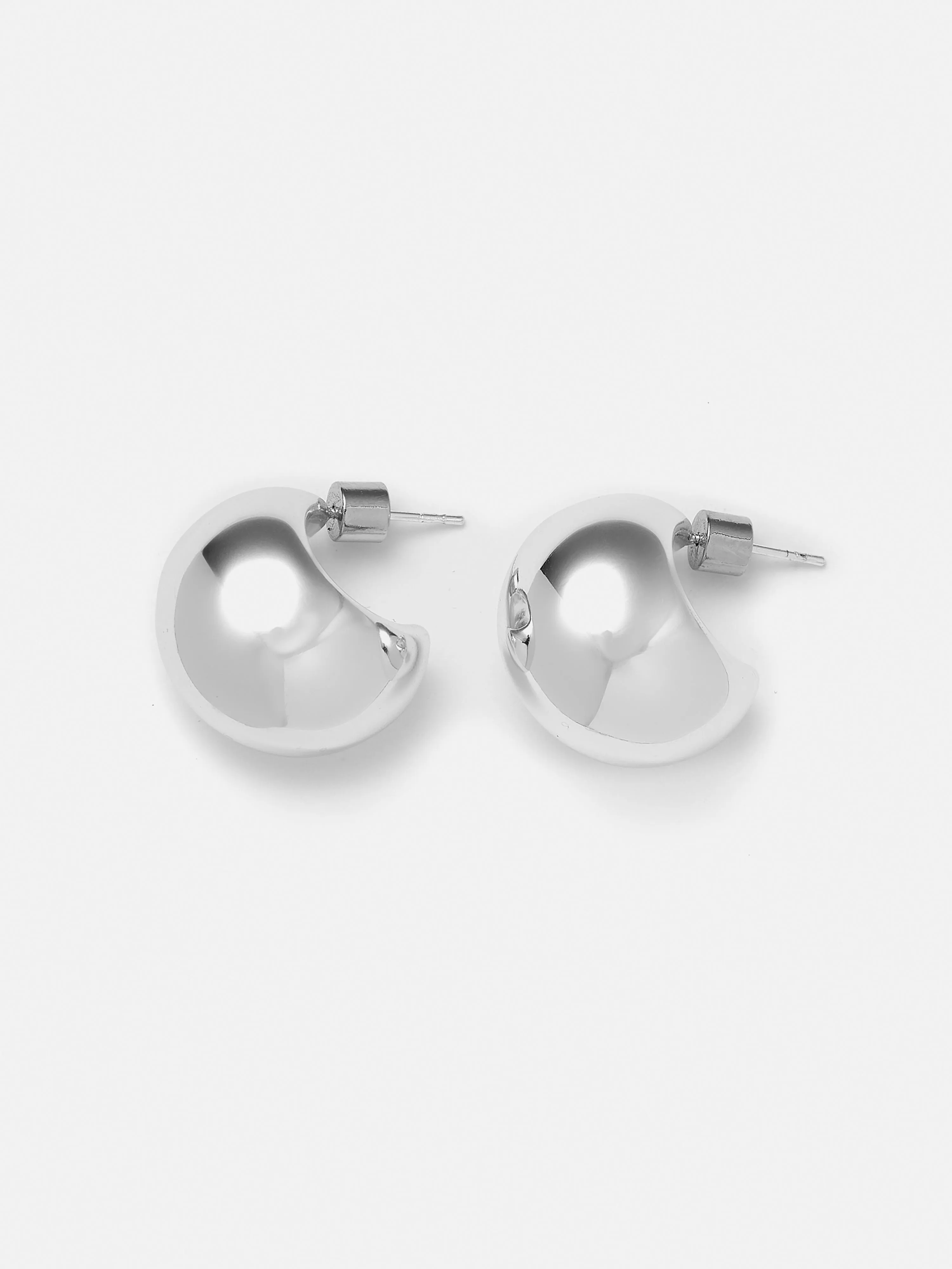 Chunky Dome Earrings | Silver