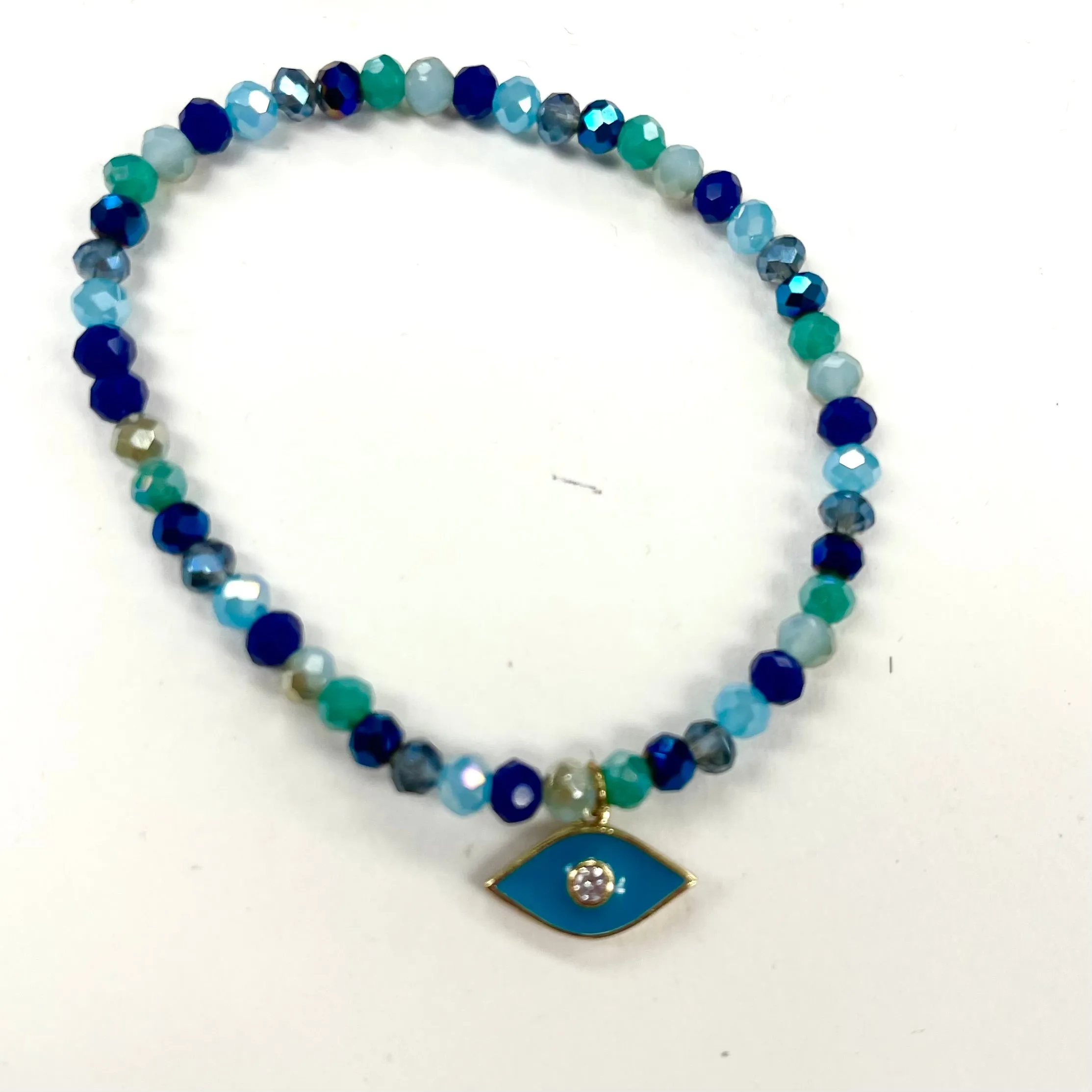 Colorful Beaded Evil Eye And Hamsa Stretch Bracelets