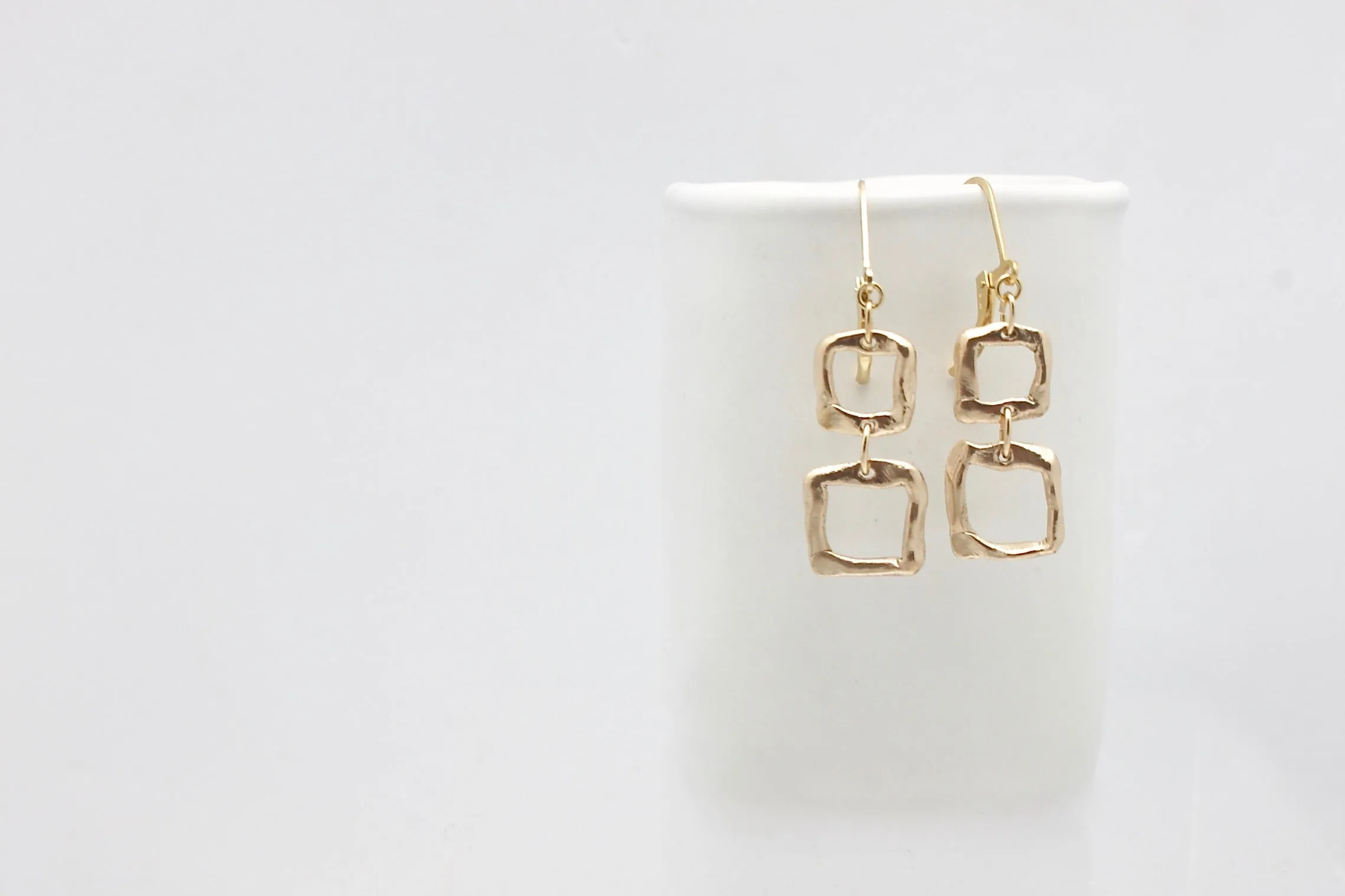 Contour Collection:  2 Square Bronze Earrings