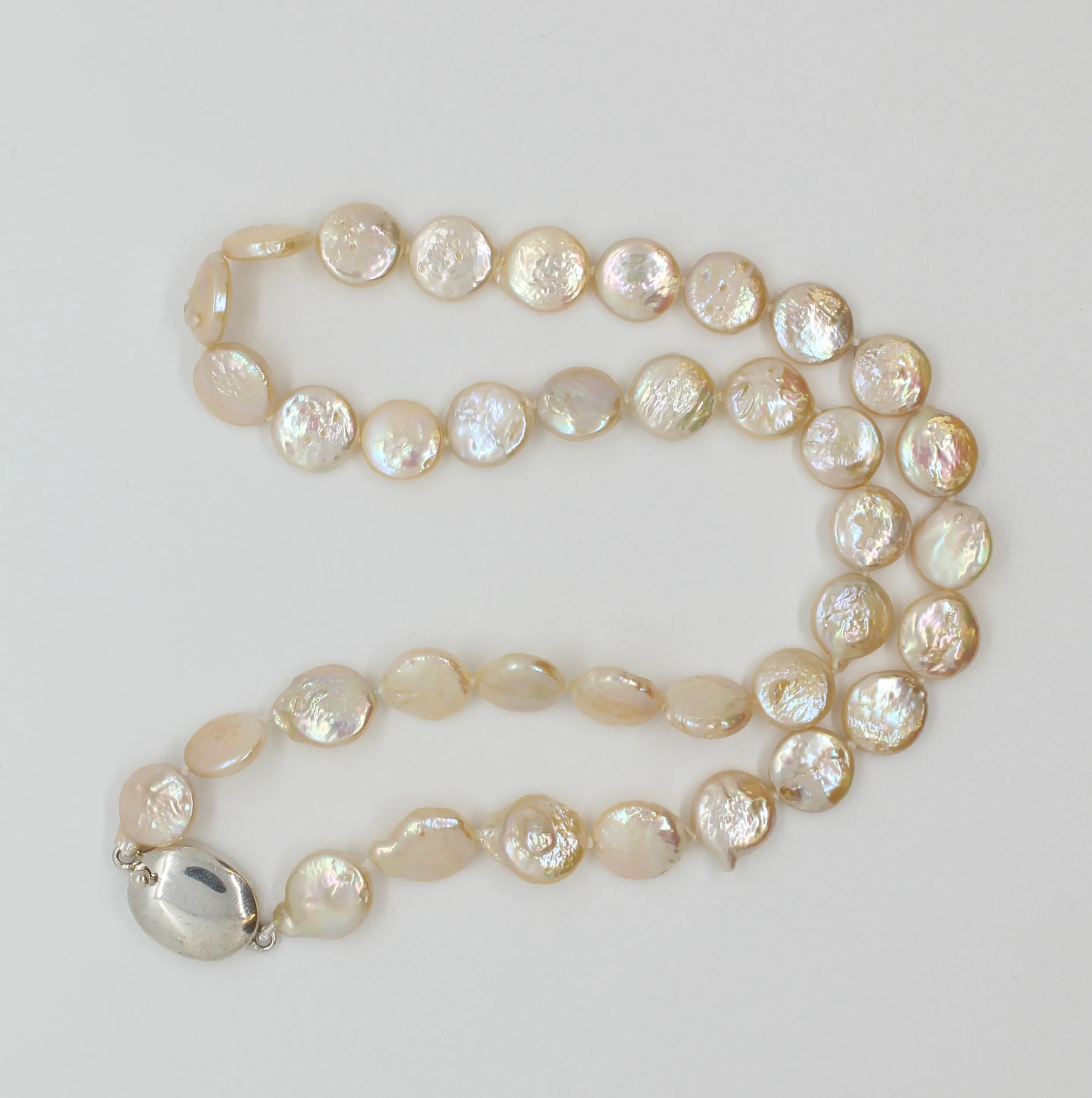 Cream Coin Pearl Necklace