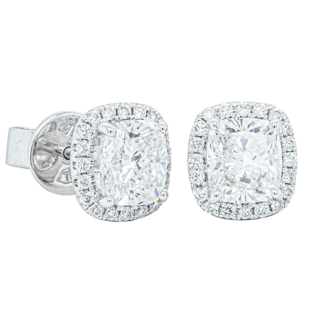 Deja Vu 18ct White Gold 2.30ct Diamond Stud Earrings