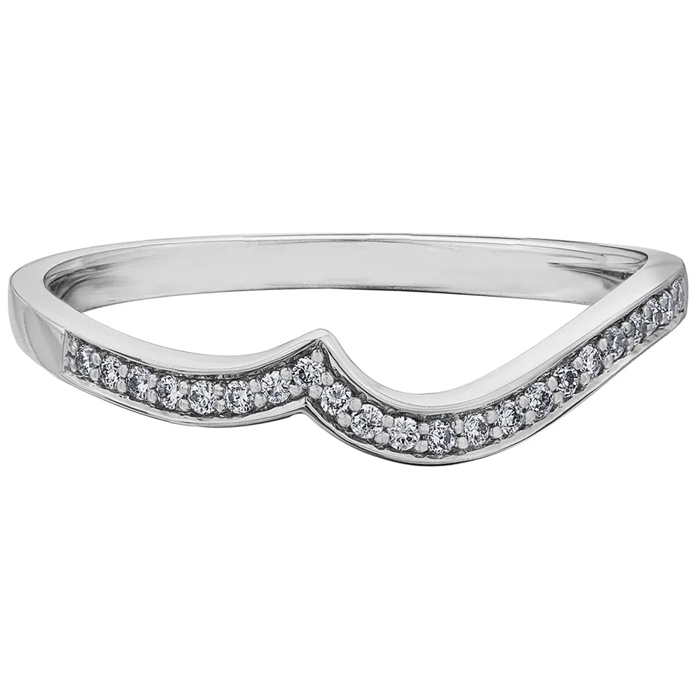 Diamond and White Gold Wave Band