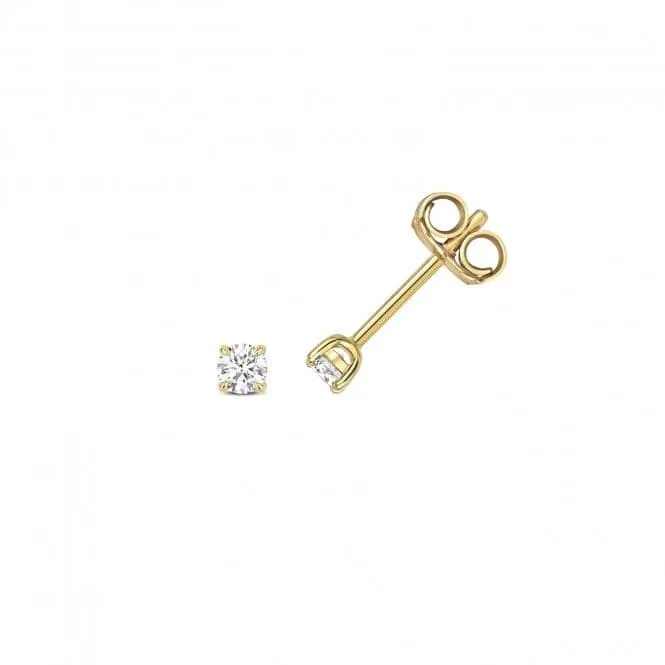 Diamond Jewellery 18ct Gold Diamond 4 Claw Earring Studs EDQ343