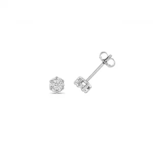 Diamond Jewellery 9ct Gold Diamond Illusion Set Stud Earrings ED111W