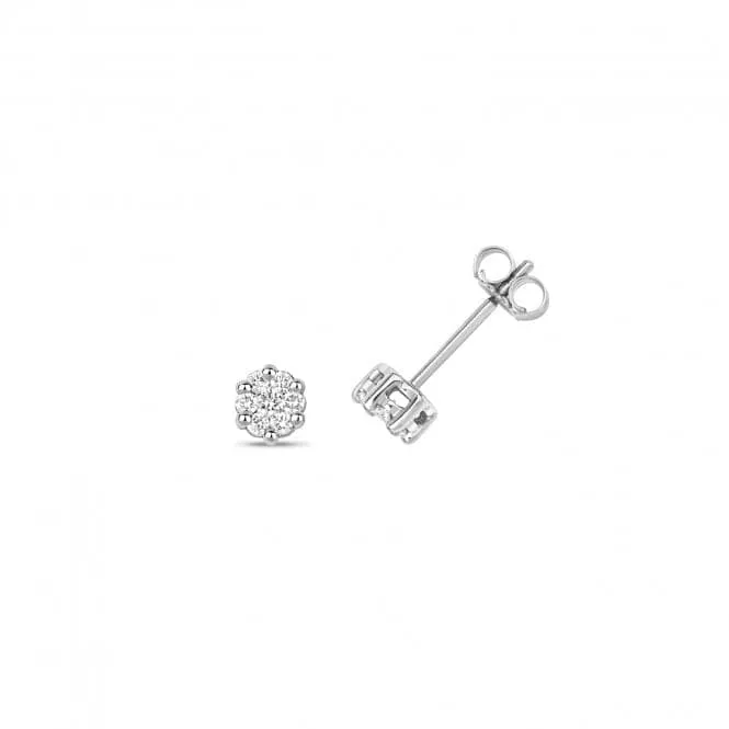 Diamond Jewellery 9ct Gold Diamond Illusion Set Stud Earrings ED111W