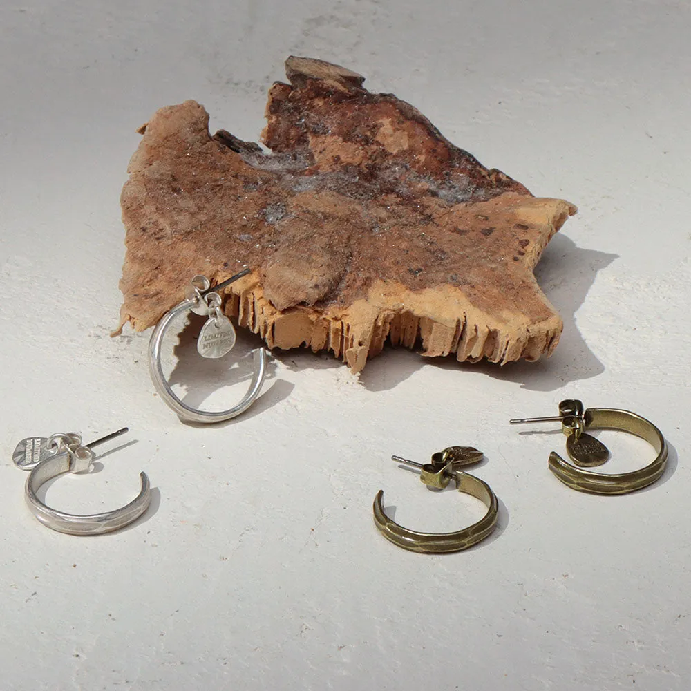 Distressed Dimpled Hoop Earrings